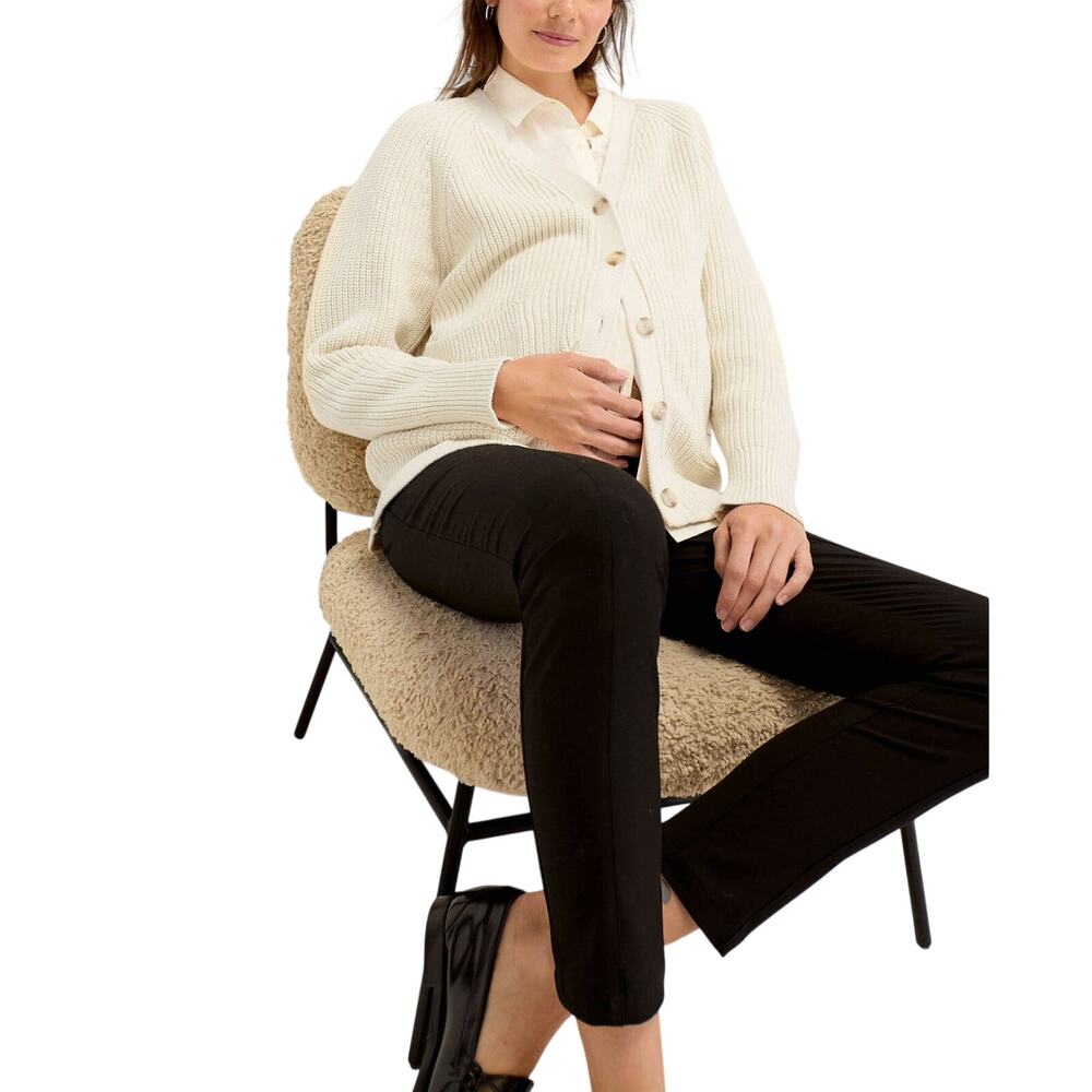 Hatch Ribbed Ivory Marlow Cardigan Size 1